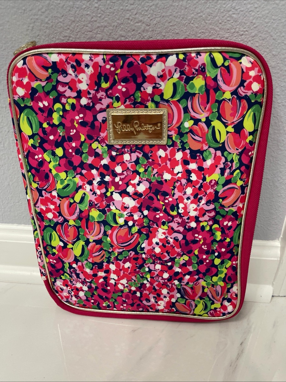Lilly Pulitzer Laptop iPad Business School Tech Case Sleeve 9" x 12" Pink Floral